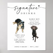 Signature Drinks Pet Wedding Bar Sign Poster (Vorne)