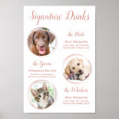 Signature Drinks Rose Gold Pet Hochzeit 3 Fotos Poster (Vorne)