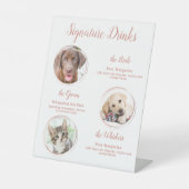 Signature Drinks Rose Gold Pet Hochzeit 3 Fotos Sockelschild (Vorderseite)