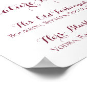 Signature Drinks Sign, Orange Pink Blume Poster (Ecke)