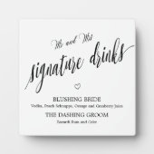 Signature drinks sign Tabletop Plaque with Easel Fotoplatte (Vorderseite)