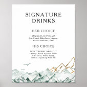 Signature Drinks signalisieren Grün und Gold Poster (Vorne)