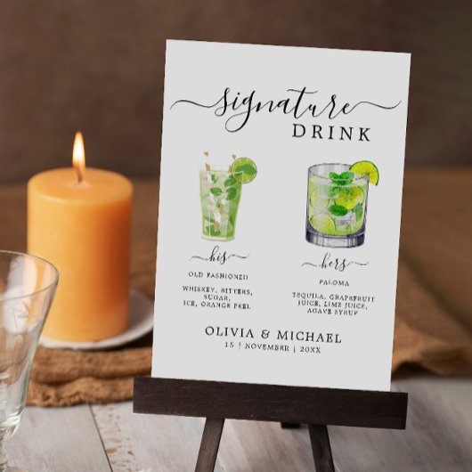 Signature Drinks Signature Template, Signature Coc Einladung