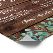 Signature Drinks String Lights Eukalyptus Wedding Poster (Ecke)