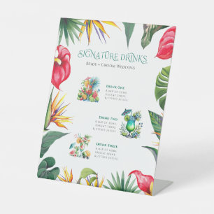 Signature Drinks Tropenoasen Blume Rahmen 2 Sockelschild