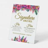 Signature Drinks Tropical Garden Hochzeit Sockelschild (Vorderseite)