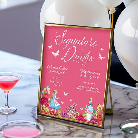 Signature Drinks Vintage Alice im Wunderland Poster