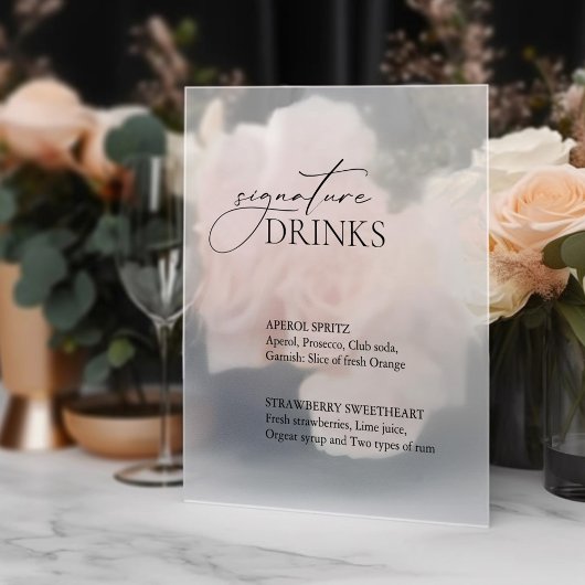 Signature Drinks Wedding Bar Decal Signature Fensteraufkleber