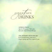 Signature Drinks Wedding Bar Decal Signature Fensteraufkleber (Blatt 3)