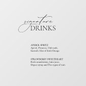 Signature Drinks Wedding Bar Decal Signature Fensteraufkleber (Blatt)