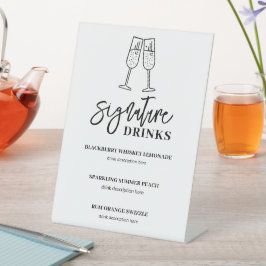Signature Drinks Wedding Bar Menu Pedestal Zeichen Sockelschild