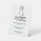 Signature Drinks Wedding Bar Menu Pedestal Zeichen Sockelschild (Vorderseite)
