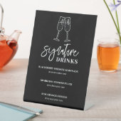 Signature Drinks Wedding Bar Pedestal Zeichen Sockelschild (In Situ)