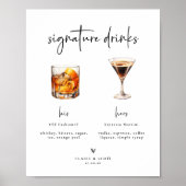 Signature Drinks Wedding Bar Sign Poster (Vorne)