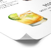 Signature Drinks Wedding Cocktail Menü Poster (Ecke)
