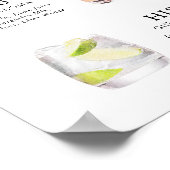 Signature Drinks Wedding Cocktail Menü Poster (Ecke)