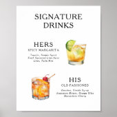 Signature Drinks Wedding Cocktail Menü Poster (Vorne)