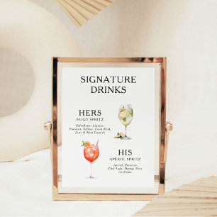 Signature Drinks Wedding Cocktail Menü Poster