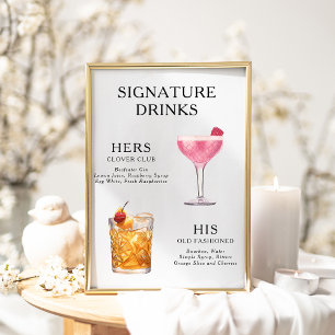 Signature Drinks Wedding Cocktail Menü Poster