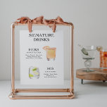 Signature Drinks Wedding Cocktail Menü Poster<br><div class="desc">Passen Sie dieses Hochzeitscocktail-Menü an und es wird sicher beeindrucken! Stellen Sie sicher,  dass Sie das Archivheavyweight Poster Papier auswählen,  wenn Sie es leichter aufhängen möchten.</div>