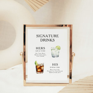 Signature Drinks Wedding Cocktail Menü Poster