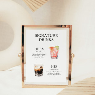 Signature Drinks Wedding Cocktail Menü Poster