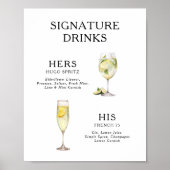 Signature Drinks Wedding Cocktail Menü Poster (Vorne)