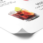 Signature Drinks Wedding Cocktail Menü Poster (Ecke)