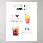 Signature Drinks Wedding Cocktail Menü Poster (Vorne)