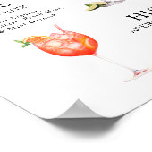 Signature Drinks Wedding Cocktail Menü Poster (Ecke)