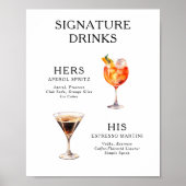 Signature Drinks Wedding Cocktail Menü Poster (Vorne)