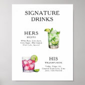 Signature Drinks Wedding Cocktail Menü Poster (Vorne)