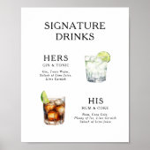 Signature Drinks Wedding Cocktail Menü Poster (Vorne)