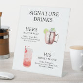 Signature Drinks Wedding Cocktail Menü Poster Sockelschild (In Situ)