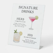 Signature Drinks Wedding Cocktail Menü Poster Sockelschild (Vorderseite)