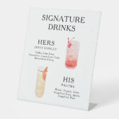 Signature Drinks Wedding Cocktail Menü Poster Sockelschild (Vorderseite)