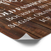 Signature Drinks Wedding Reception Rustic Sign Poster (Ecke)