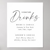 Signature Drinks Wedding Sign | Cocktailmenü Poster (Vorne)