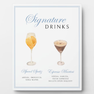 Signature Drinks Zeichen - Aquarellbilder Fotoplatte