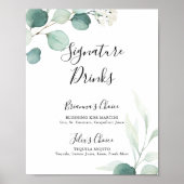 Signature Drinks-Zeichen der Sommergrünen Eukalypt Poster (Vorne)