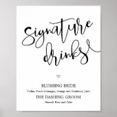 Signature Drinks Zeichen Hochzeitplakat Poster (Vorne)