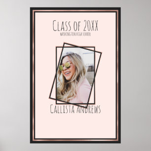 SIGNATURE Foto Rose Gold Pink Graduation Party Poster