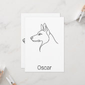 Signature German Shepherd One Line Art Personalize Karte (Vorderseite/Rückseite Beispiel)