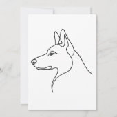 Signature German Shepherd One Line Art Personalize Karte (Rückseite)
