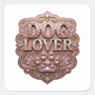 Signature Gold DOG LOVER Aufkleber Design
