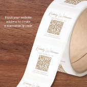 Signature Gold Script QR-Code Quadratischer Aufkleber