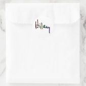 Signature Hillary Clinton Pride Rainbow - LGBT Pol Runder Aufkleber (Tasche)