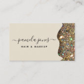 Signature Imitate Gold Glam Glitzer Beruflich Visitenkarte (Vorderseite)