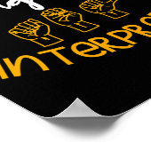 Signature Language Interpreter Deaf Signage Langua Poster (Ecke)