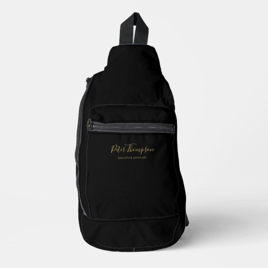 Signature-Merkkarte für Business Script Crossbody Bag (Vorderseite)